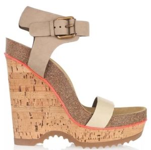 Stella Mccartney Vegan Maia Cork Wedges VERY RARE